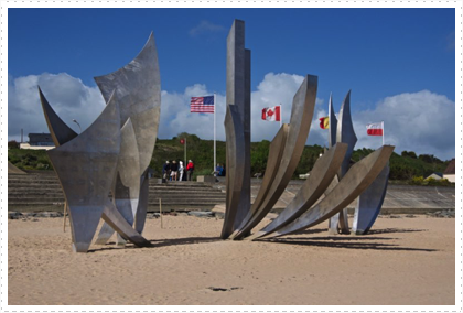 Omaha Beach, D-Day MomumentUS, Canada, Belgium, Poland.jpg
